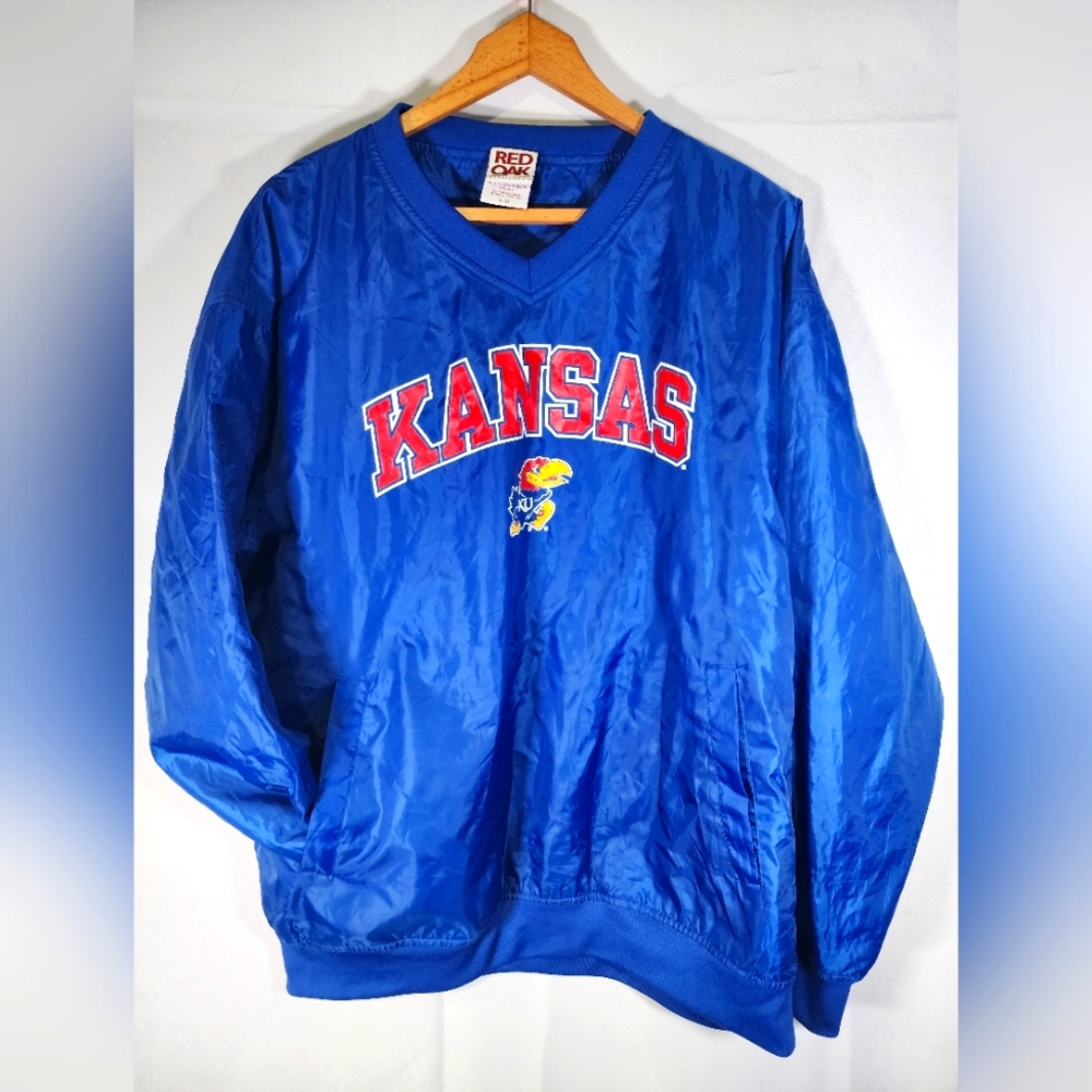 RED OAK Kansas Jayhaws Mens Large Windbreaker